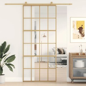 Porta deslizante 90x205 cm vidro ESG/alumÃnio dourado