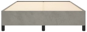 Estrutura de cama sem colchão 140x190 cm veludo cinzento-claro