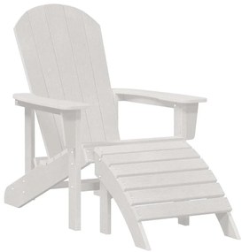 Cadeiras Adirondack vidaXL com Apoios de Pés 2 pcs Branco HDPE