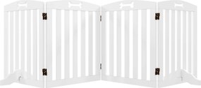 Barreira de Segurança para Cães Pequenos e Médios 207,5x30x61 cm Dobrável com Pés Amovíveis para Escada Corredor Branco