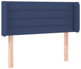 Cabeceira de cama c/ luzes LED tecido 93x16x78/88 cm azul
