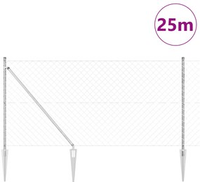 Cerca de Cadeia Conjunto de 2 Aço Galvanizado 25 x 1 m Expandível