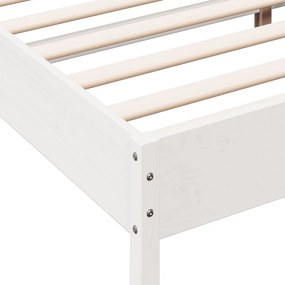 Estrutura de cama 120x200 cm madeira de pinho maciça branco2