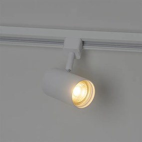 Sistema de iluminação de trilho moderno com 4 focos brancos monofásicos redondo - Iconic Jeana