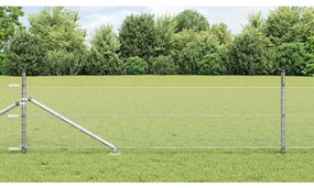 vidaXL Cerca com Postes Prateado 0.8 x 100 m Aço revestido de PVC