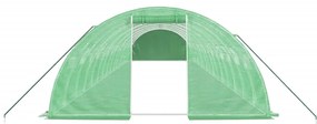 Estufa com estrutura de aço 64 m² 16x4x2 m verde