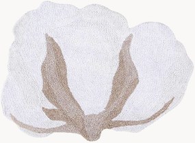 Tapete infantil lavável artesanal em algodão com forma orgânica e pelo curto Cotton Flower