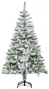 HOMCOM Árvore de Natal Artificial 150 cm com Neve Ignífugo com 358 Ram