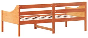 Sofá-cama 90x190 cm madeira de pinho maciça castanho cera