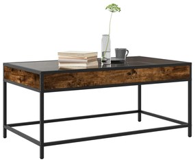 Mesa de centro luzes LED Infinity 90x50x41 cm carvalho fumado