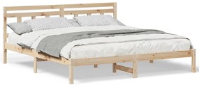 Estrutura da Cama Castanho 180 x 200 cm Madeira de Pinheiro