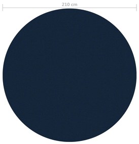 Película p/ piscina PE solar flutuante 210 cm preto e azul