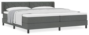 Cama Box com Colchão em Cinza Escuro, 200x200 cm, Tecido.