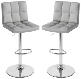 Banco de bar giratório com altura ajustável em couro PU para casa - Branco