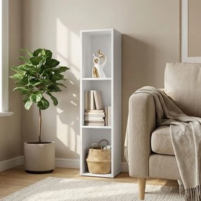 Estante com 3 prateleiras aberta 24 x 20 x 94,8 cm, estante para a sala de estar Branca