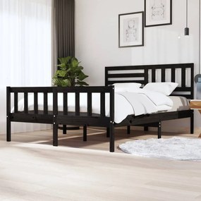 3101167 vidaXL Estrutura de cama 160x200 cm madeira maciça preto
