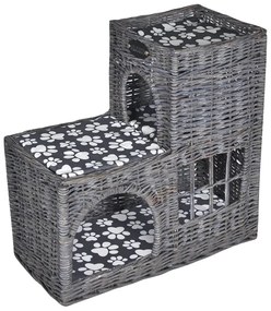 Ninho/casa/arranhador p/ animais com almofadão salgueiro