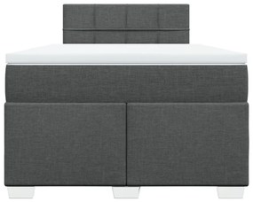 Cama boxspring com colchão 120x190 cm tecido cinzento-escuro