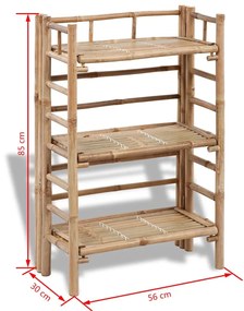 Rack para Plantas em Bambu 3 Níveis