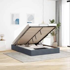 vidaXL Estrutura de cama otomana sem colchão 140x190cm cinzento escuro