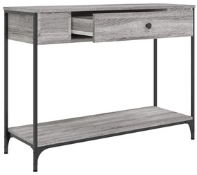 Mesa consola 100x34,5x75cm derivados de madeira cinzento sonoma