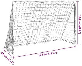 Baliza futebol infantil c/ bolas 2 em 1 184x64x124 branco