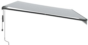 Toldo retrátil automático 500x300 cm antracite e branco