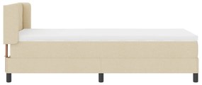 Cama Box Spring vidaXL com Colchão Creme 90x190 cm Tecido, Cabeceira v
