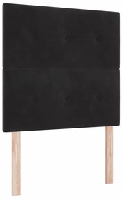 Cama Box com Colchão e Banco Preta 90x200 cm Veludo