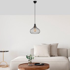 Candeeiro Suspenso Teldamla – Preto Antigo – 22 x 22 x 120 cm