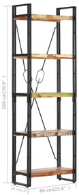 Estante com 5 prateleiras 60x30x180cm madeira recuperada maciça