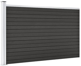 Painel de vedação para jardim 175x105 cm WPC cinzento