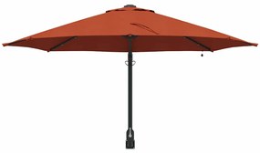 Guarda-sol de Parede com LEDs Terracota 248 cm