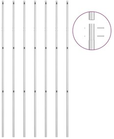 Cerca de arame com postes 15x1,5 m aço galvanizado prateado