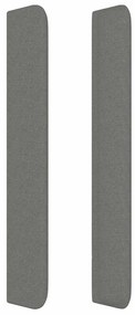 Cabeceira cama c/ abas tecido 163x16x118/128 cm cinzento-escuro