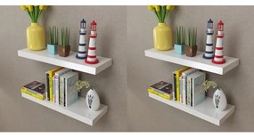 vidaXL Prateleiras de parede 4 pcs branco 60 cm