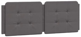 Estrutura cama c/ cabeceira 120x200cm couro artificial cinzento