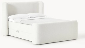 Cama boxspring em bouclé com espaço de arrumação Perla