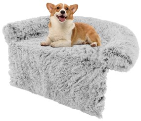 Cama de cachorro de pelúcia antiderrapante com capa lavável removível e gola acolchoada macia Branca S