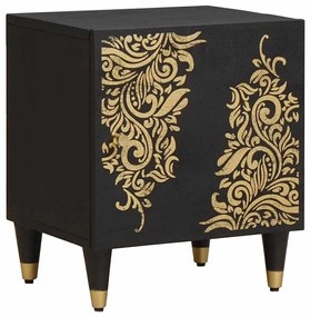 vidaXL Mesa de cabeceira com porta Preto 40 x 33 x 46 cm