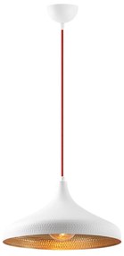 Candeeiro de Teto Tattoo – Branco/Vermelho – 36 x 36 cm