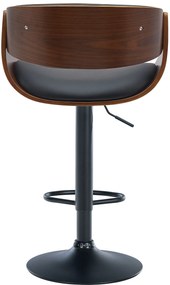 Banco de bar Portmore em couro sintético 52 x 87-108 x 52 cm Cor Nogueira + Preto