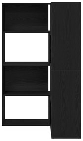 Armário de Canto vidaXL Preto Carvalho 140x30x140 cm Madeira de Engenh
