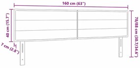 Cabeceira vidaXL Design Linhas Creme 160 cm Tecido