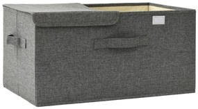 Caixa de arrumação 50x30x25 cm tecido antracite