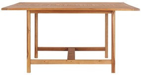 Mesa de jardim 150x150x76 cm madeira de teca maciça