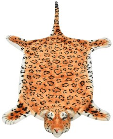 Tapete leopardo de pelúcia, 139 cm, castanho