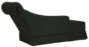 Chaise lounge c/ reforço/apoio de braços direito veludo preto
