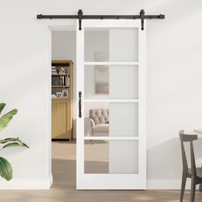 Porta Deslizante vidaXL com Conjunto de Ferragens 'ORKDAL'Branca 83x202 cm