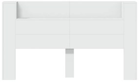 Armário de cabeceira com luzes LED 180x16,5x103,5 cm branco